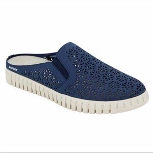 NWT Jsport Ladies Floral Mule NAVY BLUE - size 11 casual summer comfy